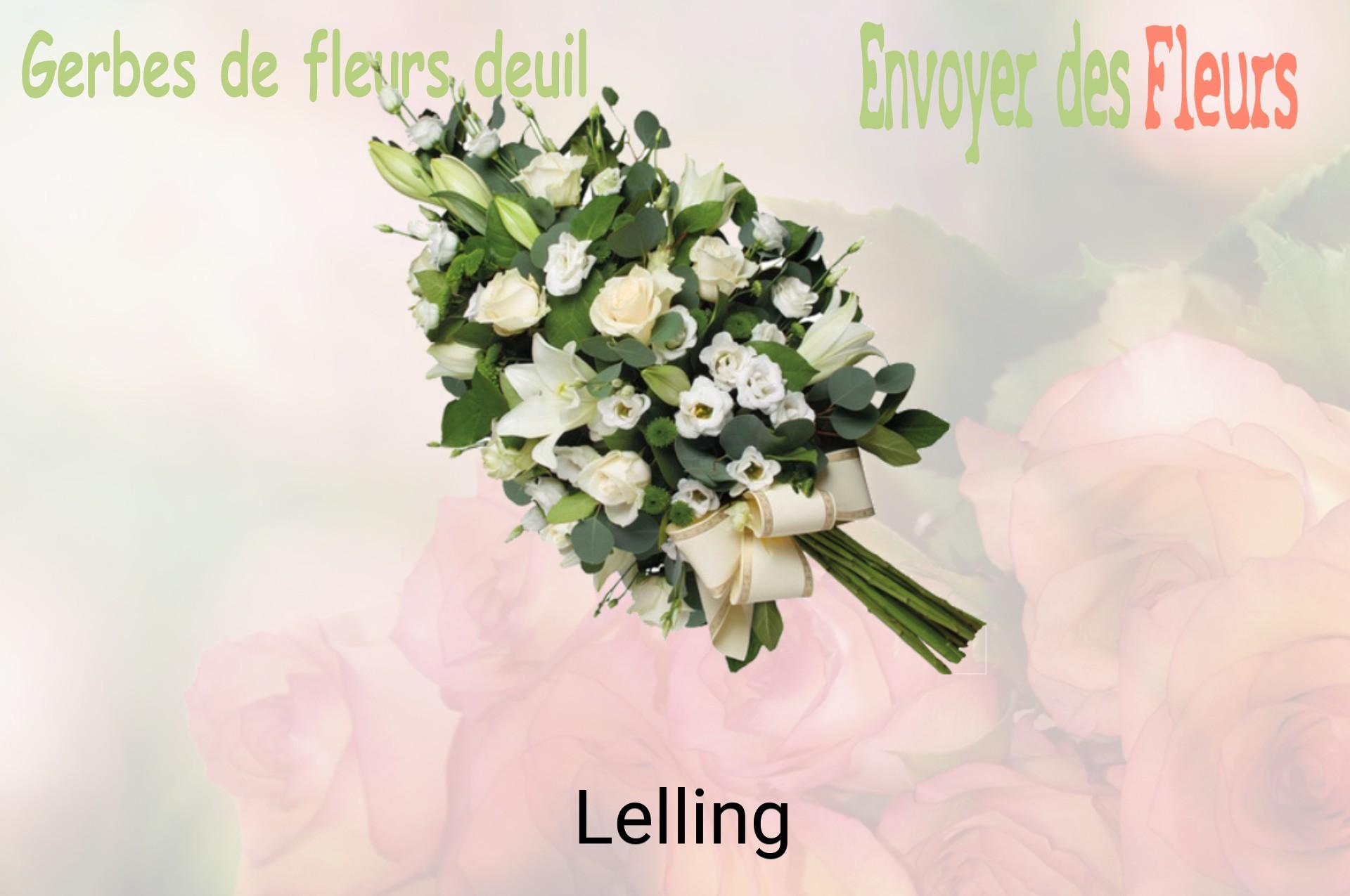Gerbe de fleurs de deuil livrée à Lelling
